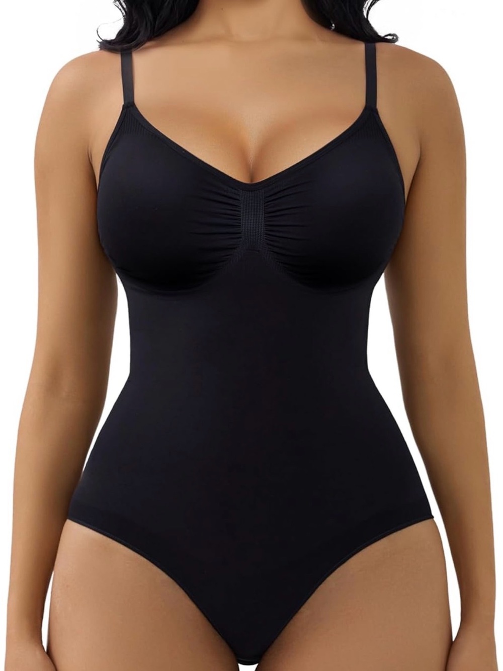 Black Seamless Full-Coverage Shapewear Bodysuit/ Faja